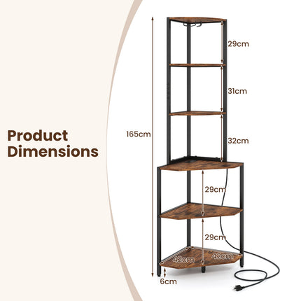 Dreamade 6-Tier Kitchen Corner Shelf with 16 Color LED Lights