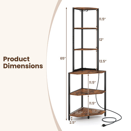 Dreamade 6-Tier Kitchen Corner Shelf with 16 Color LED Lights