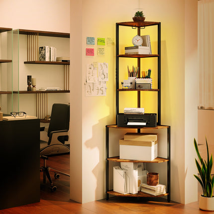 Dreamade 6-Tier Kitchen Corner Shelf with 16 Color LED Lights