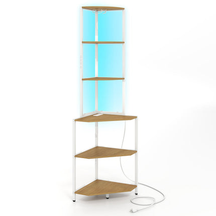 Dreamade 6-Tier Kitchen Corner Shelf with 16 Color LED Lights