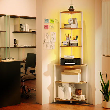 Dreamade 6-Tier Kitchen Corner Shelf with 16 Color LED Lights