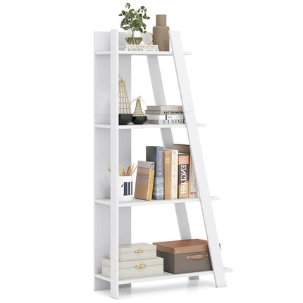 Dreamade 4 Tier/ 5-Tier Narrow Wooden Vertical Trapezoidal Bookcase