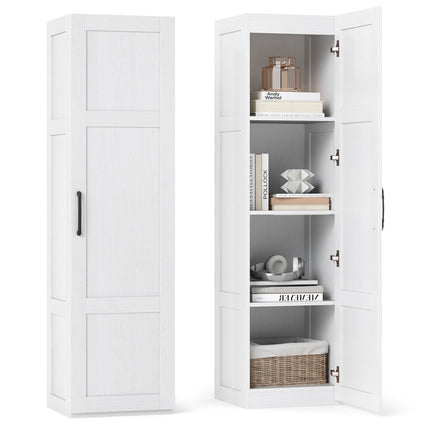 Dreamade Narrow Farmhouse Freestanding Bathroom Cabinet with 4 Shelves
