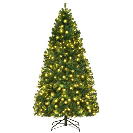 Pre-Lit Artificial Christmas Tree, Premium Hinged Spruce Tree