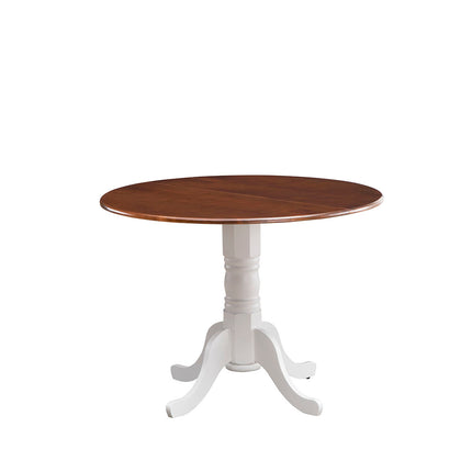 Dreamade Wooden Dining Table with 39" D Round Tabletop & Curved Trestle Legs