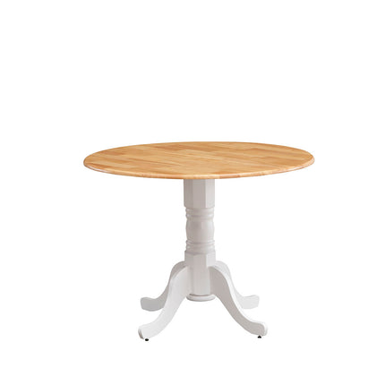 Dreamade Wooden Dining Table with 39" D Round Tabletop & Curved Trestle Legs