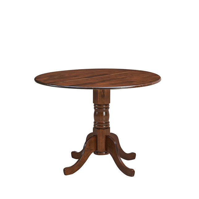 Dreamade Wooden Dining Table, Dining Table with 40" D Round Tabletop & Curved Trestle Legs