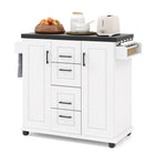 Dreamade Kitchen Island with Storage, Rolling Kitchen Island Cart w/ 4 Drawers