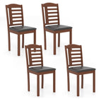 Dreamade Wooden Dining Chair, PU Leather Upholstered Kitchen Chairs w/Padded Seat