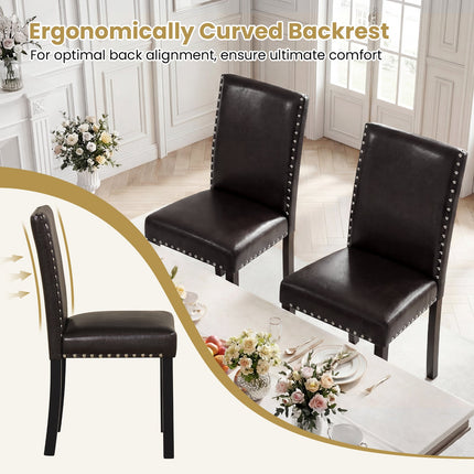 Dreamade Dining Chairs Set of 2/4 with Solid Rubber & Bent Wood Legs