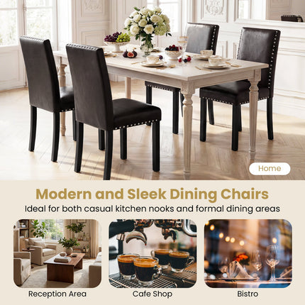 Dreamade Dining Chairs Set of 2/4 with Solid Rubber & Bent Wood Legs