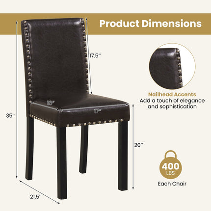 Dreamade Dining Chairs Set of 2/4 with Solid Rubber & Bent Wood Legs