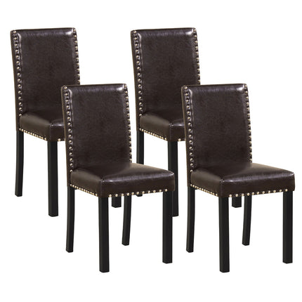 Dreamade Dining Chairs Set of 2/4 with Solid Rubber & Bent Wood Legs