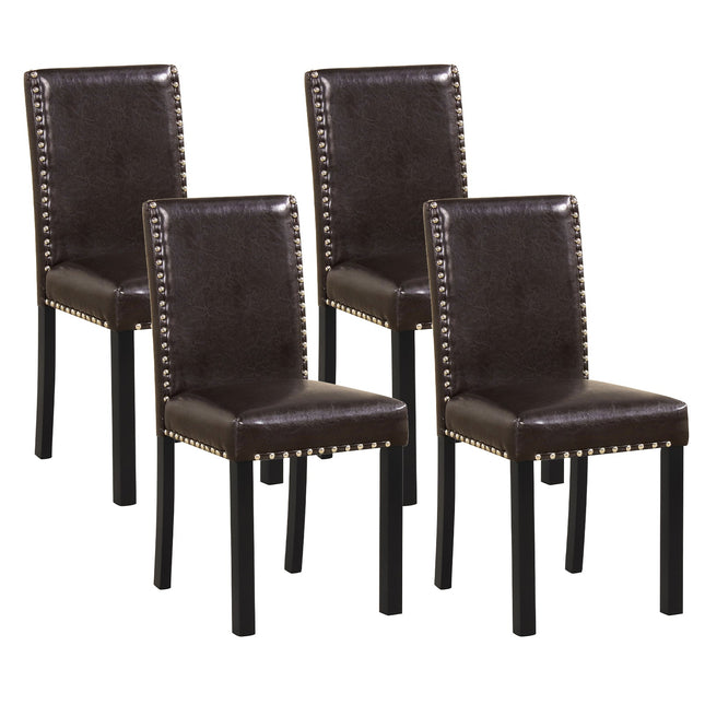 Dreamade Dining Chairs Set of 2/4 with Solid Rubber & Bent Wood Legs