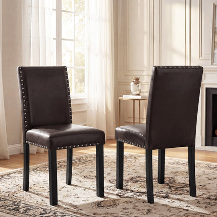 Dreamade Dining Chairs Set of 2/4 with Solid Rubber & Bent Wood Legs