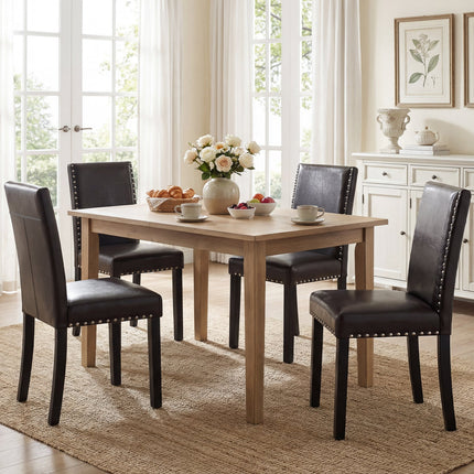 Dreamade Dining Chairs Set of 2/4 with Solid Rubber & Bent Wood Legs