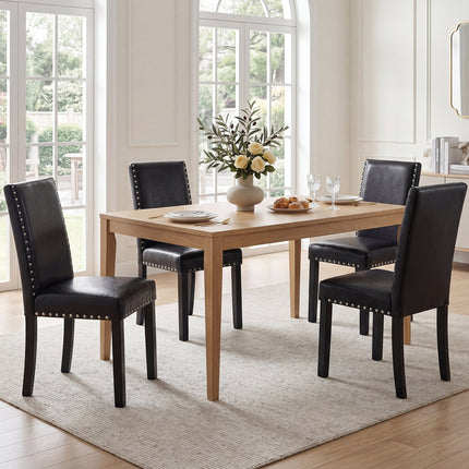 Dreamade Dining Chairs Set of 2/4 with Solid Rubber & Bent Wood Legs