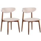 Dreamade Modern Upholstered Wooden Dining Chairs with Fabric Padded Seat (2/4)