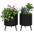 Dreamade Set of 2 Flower Pots with Stand with Drainage Holes