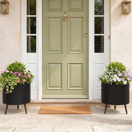 Dreamade Set of 2 Flower Pots with Stand with Drainage Holes
