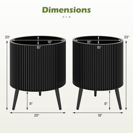 Dreamade Set of 2 Flower Pots with Stand with Drainage Holes