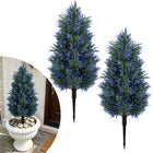 Dreamade 2 Pack Artificial Lavender/Cypress Topiary Trees with Ground Spikes