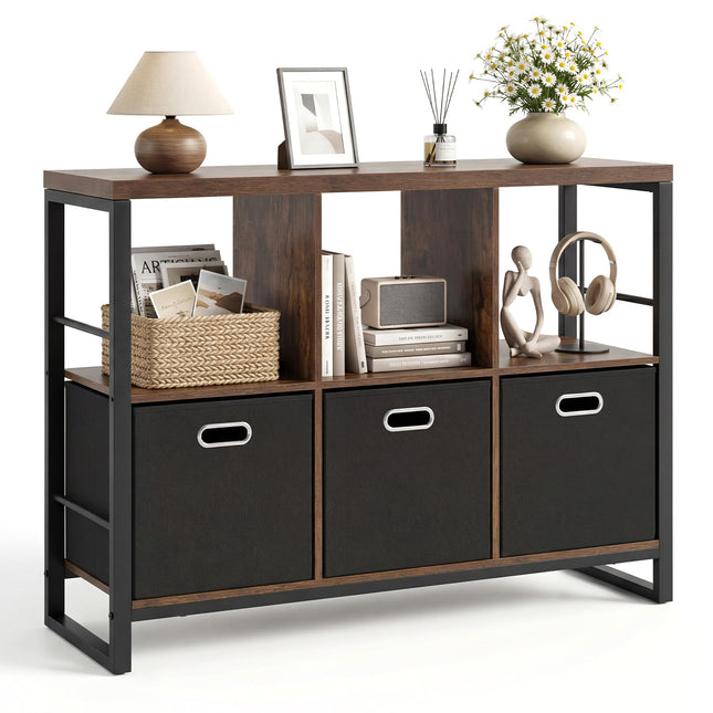 Dreamade 6 Cube Storage Organizer with 3 Storage Bins