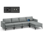 Dreamade 4 Seat Convertible Sofa Couch with USB Ports Socket