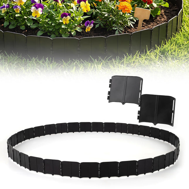 Dreamade 70 Pcs Garden Landscape Edging Border with Interlocking Panels