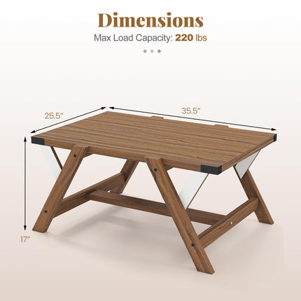 Dreamade 35.5" Farmhouse Coffee Table with Decorative Nailhead Accents & Robust Frame