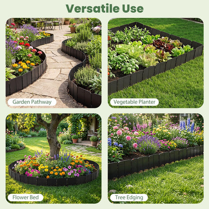 Dreamade 70 Pcs Garden Landscape Edging Border with Interlocking Panels
