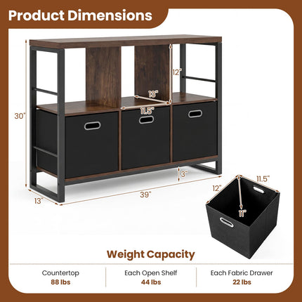 Dreamade 6 Cube Storage Organizer with 3 Storage Bins
