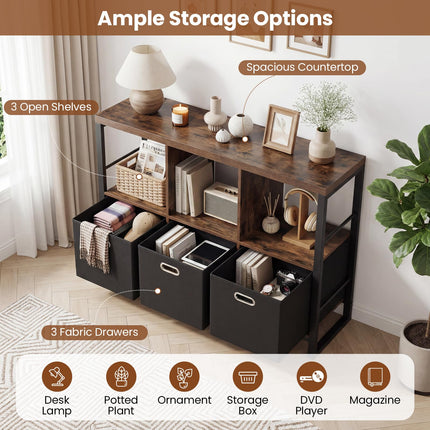 Dreamade 6 Cube Storage Organizer with 3 Storage Bins