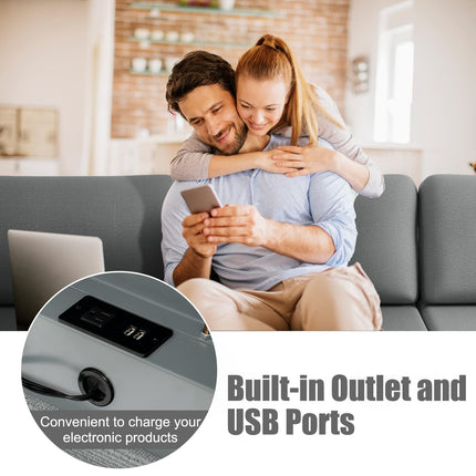 Dreamade 4 Seat Convertible Sofa Couch with USB Ports Socket