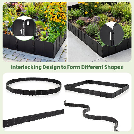 Dreamade 70 Pcs Garden Landscape Edging Border with Interlocking Panels