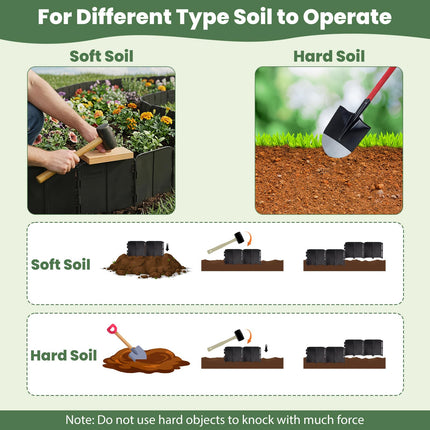 Dreamade 70 Pcs Garden Landscape Edging Border with Interlocking Panels