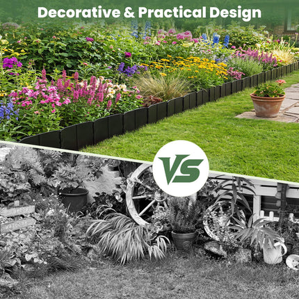Dreamade 70 Pcs Garden Landscape Edging Border with Interlocking Panels