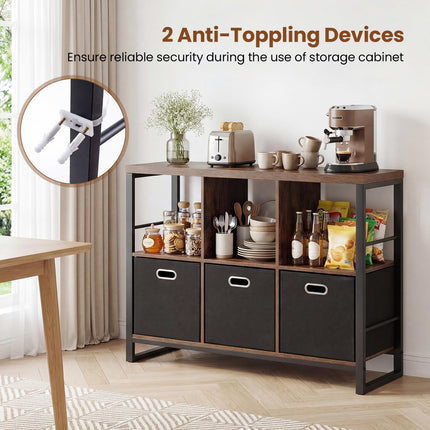 Dreamade 6 Cube Storage Organizer with 3 Storage Bins