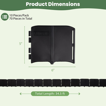 Dreamade 70 Pcs Garden Landscape Edging Border with Interlocking Panels