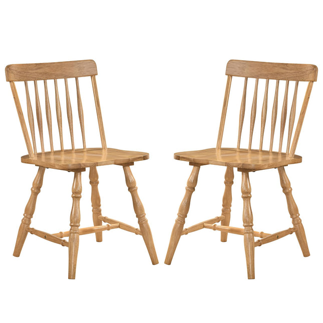 Dreamade Windsor Dining Chairs Set of 2/4 with Turned Legs & Curved Spindle Back