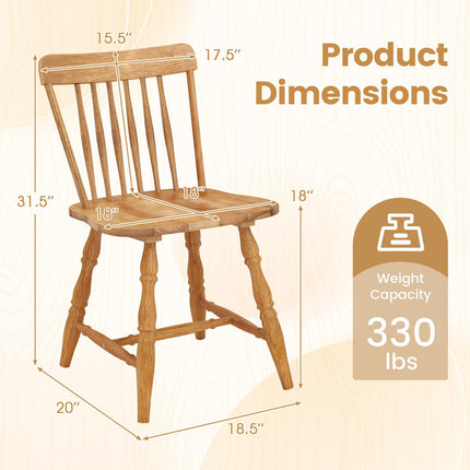 Dreamade Windsor Dining Chairs Set of 2/4 with Turned Legs & Curved Spindle Back