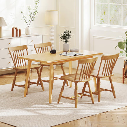 Dreamade Windsor Dining Chairs Set of 2/4 with Turned Legs & Curved Spindle Back