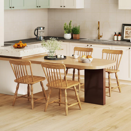 Dreamade Windsor Dining Chairs Set of 2/4 with Turned Legs & Curved Spindle Back