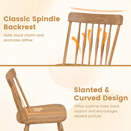 Dreamade Windsor Dining Chairs Set of 2/4 with Turned Legs & Curved Spindle Back