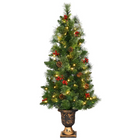 4 FT Christmas Tree Pre-Lit Tabletop Artificial Entrance Tree with 60 Led Lights