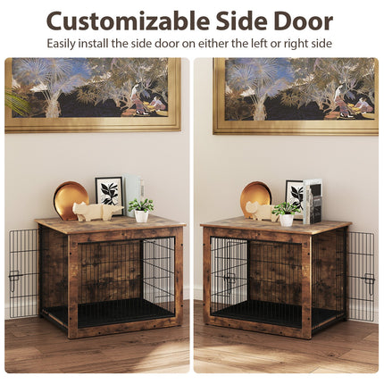 Dreamade Dog Crate Furniture with Cushion - 33"/ 39" L Indoor Dog Kennel with Double Doors