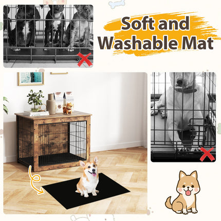 Dreamade Dog Crate Furniture with Cushion - 33"/ 39" L Indoor Dog Kennel with Double Doors