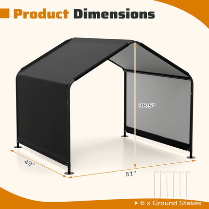 Dreamade Outdoor Dog Shade Shelter Canopy 4'x 4'x 3.5' Waterproof Pet Tent with PU Coating