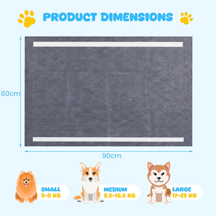 Dreamade 150-Pack 36" x 24"/24" x 24" Charcoal Dog Pee Pads