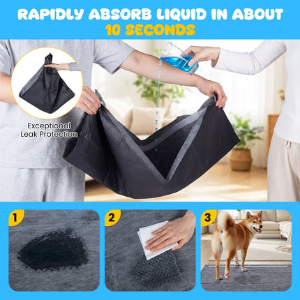 Dreamade 150-Pack 36" x 24"/24" x 24" Charcoal Dog Pee Pads